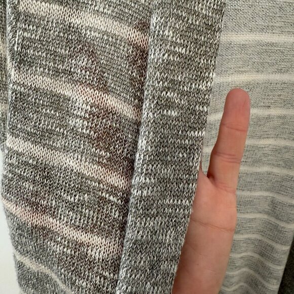 Splendid Gray & White Striped Sheer Knit Cardigan Sweater - Picture 4 of 5
